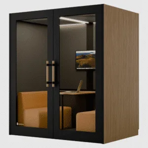 Mødeboks med egetræslameller